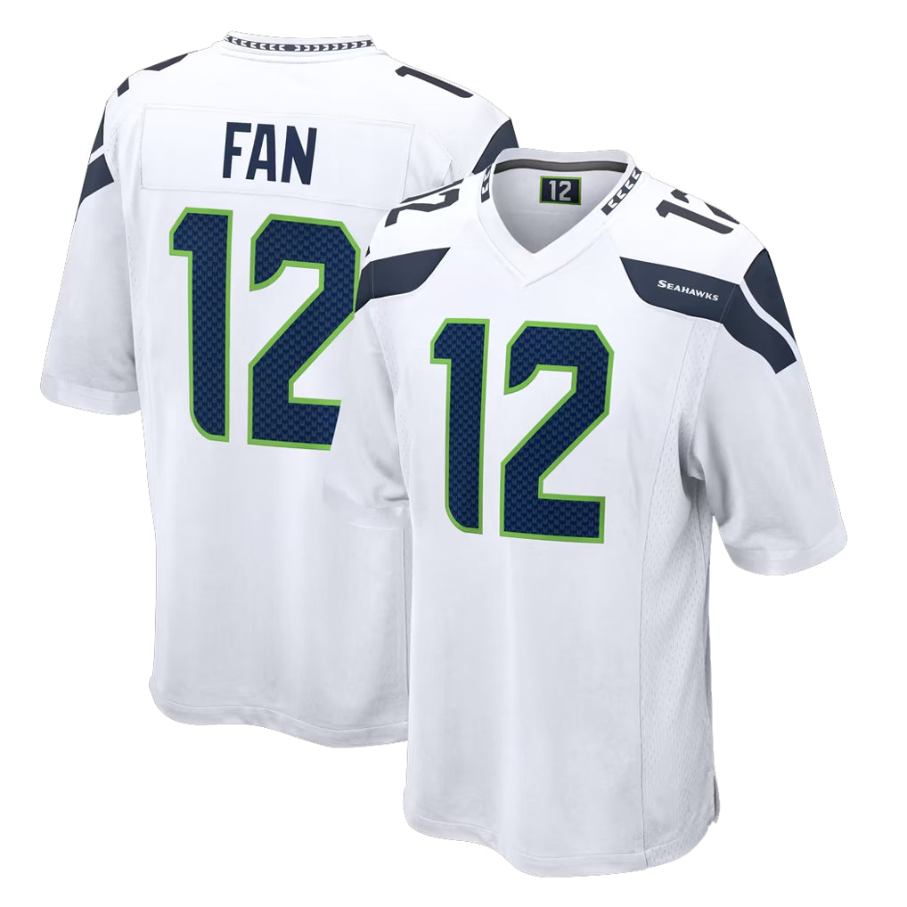 Blackjersey S.Seahawks #12 12th Fan Player White Home Game Stitched Jerseys