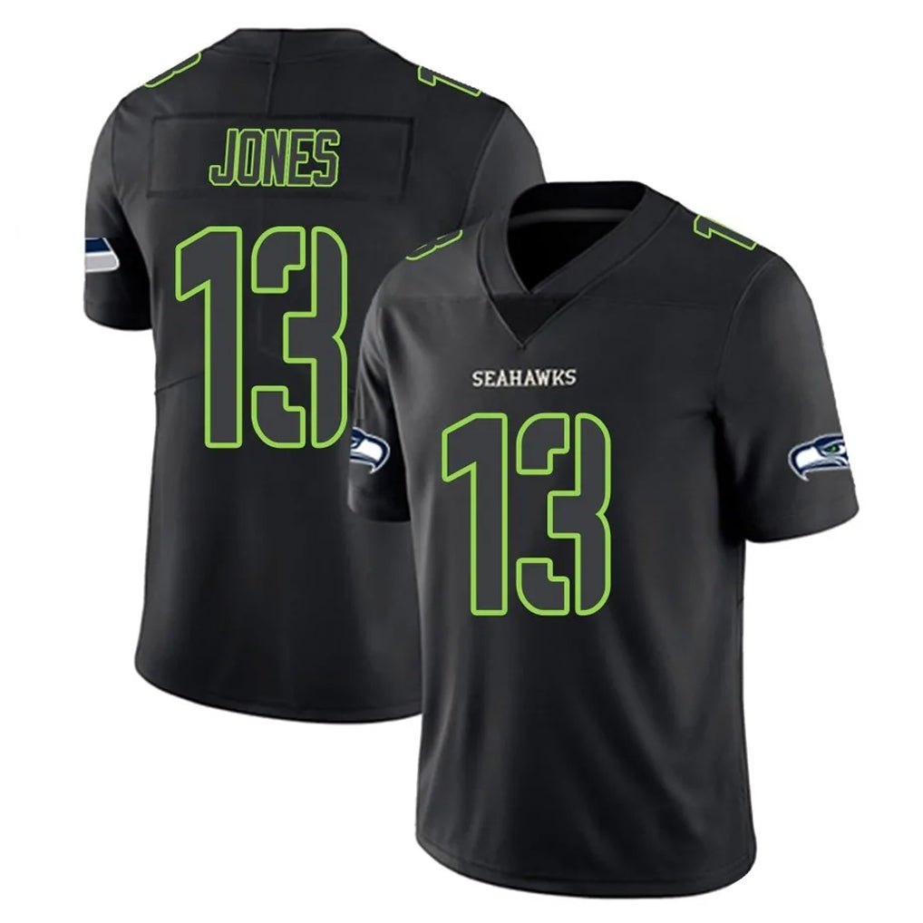 Blackjersey S.Seahawks #13 Ernest Jones IV Player Black Impact Limited Home Game Stitched Jerseys