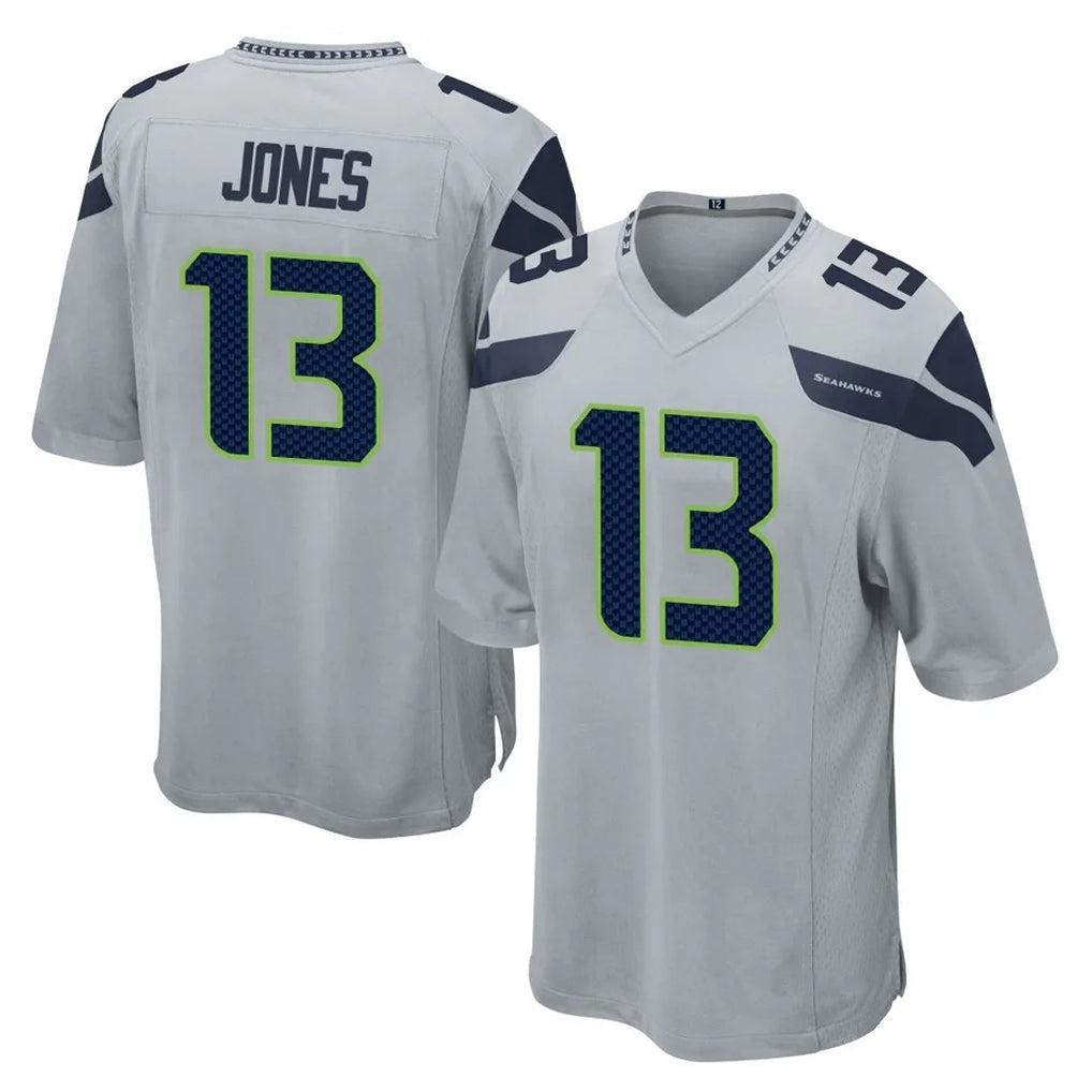 Blackjersey S.Seahawks #13 Ernest Jones IV Player Gray Home Game Stitched Jerseys