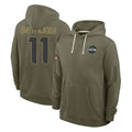 Blackjersey S.Seahawks #11  Ernest Jones IV Player Olive Salute to Service Pullover Hoodies Limited Stitched Jerseys