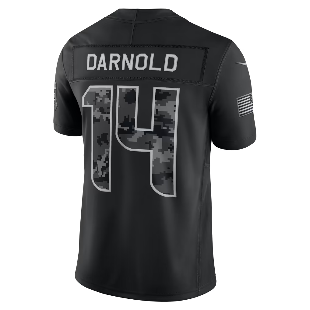 Blackjersey  S.Seahawks #14 Sam Darnold Black 2026 Salute to Service Stitched Limited Jersey