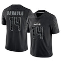 Blackjersey S.Seahawks #14 Sam Darnold Player Black Limited Reflective Home Game Stitched Jerseys
