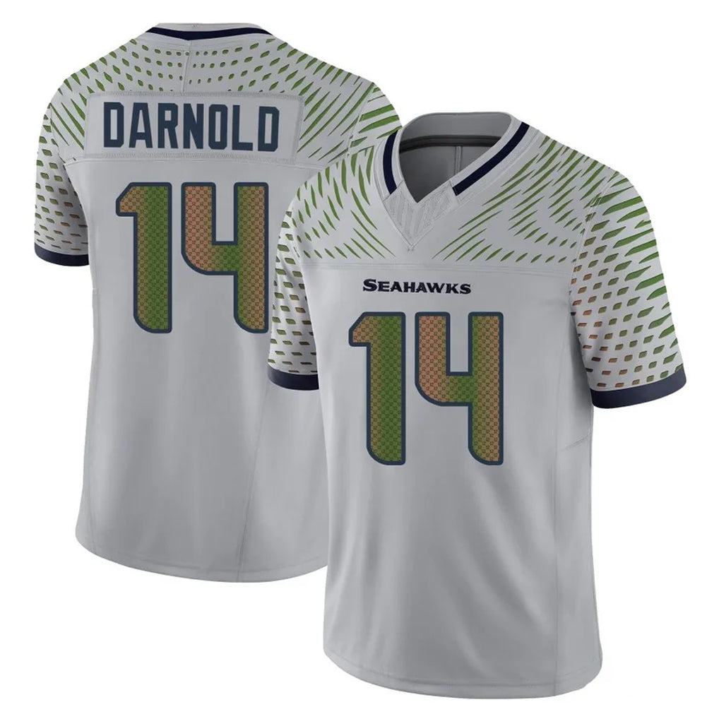 Blackjersey S.Seahawks #14 Sam Darnold Player Grey Limited 2025 Rivalries Collection Home Game Stitched Jerseys