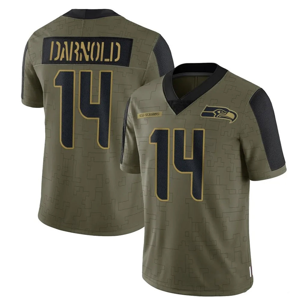 Blackjersey S.Seahawks #14 Sam Darnold Player Olive Salute To Service Limited Game Stitched Jerseys