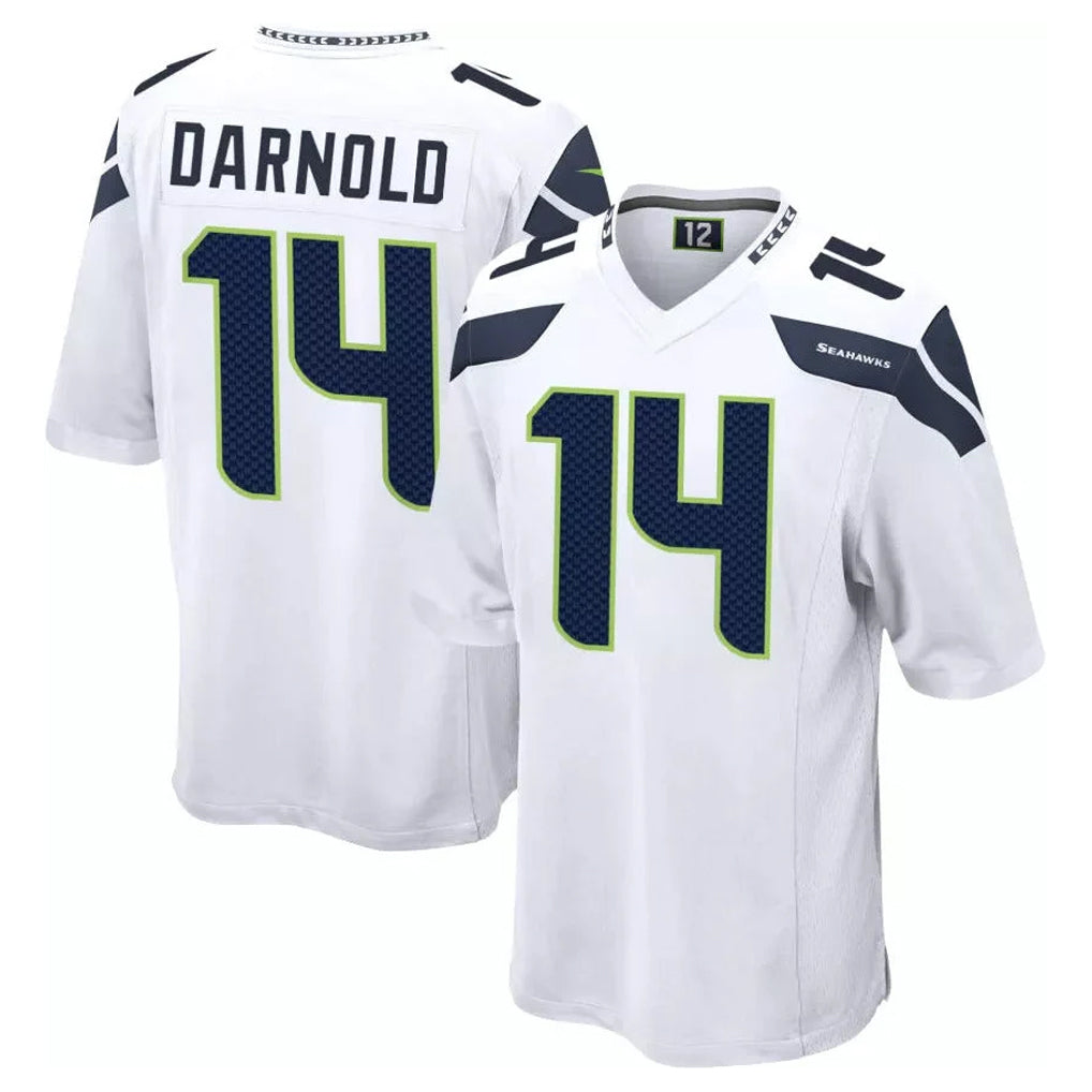 Blackjersey S.Seahawks #14 Sam Darnold Player White Home Game Stitched Jerseys