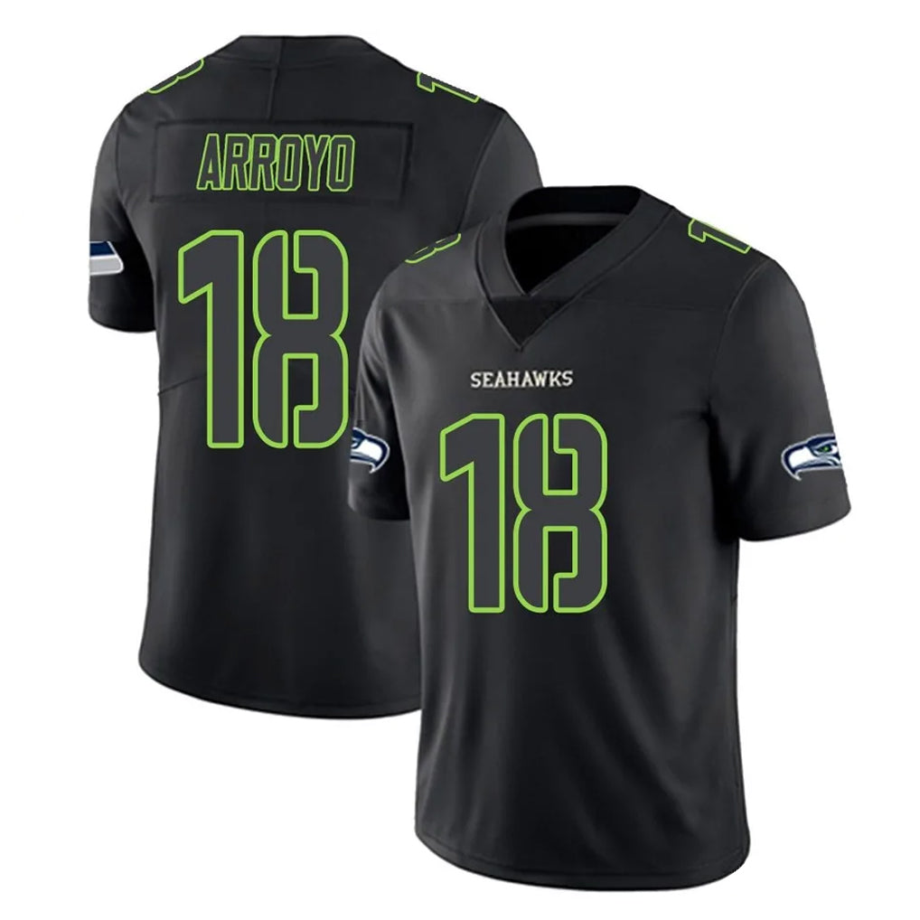 Blackjersey S.Seahawks #18 Elijah Arroyo Player Black Impact Limited Home Game Stitched Jerseys