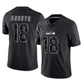Blackjersey S.Seahawks #18 Elijah Arroyo Player Black Limited Reflective Home Game Stitched Jerseys