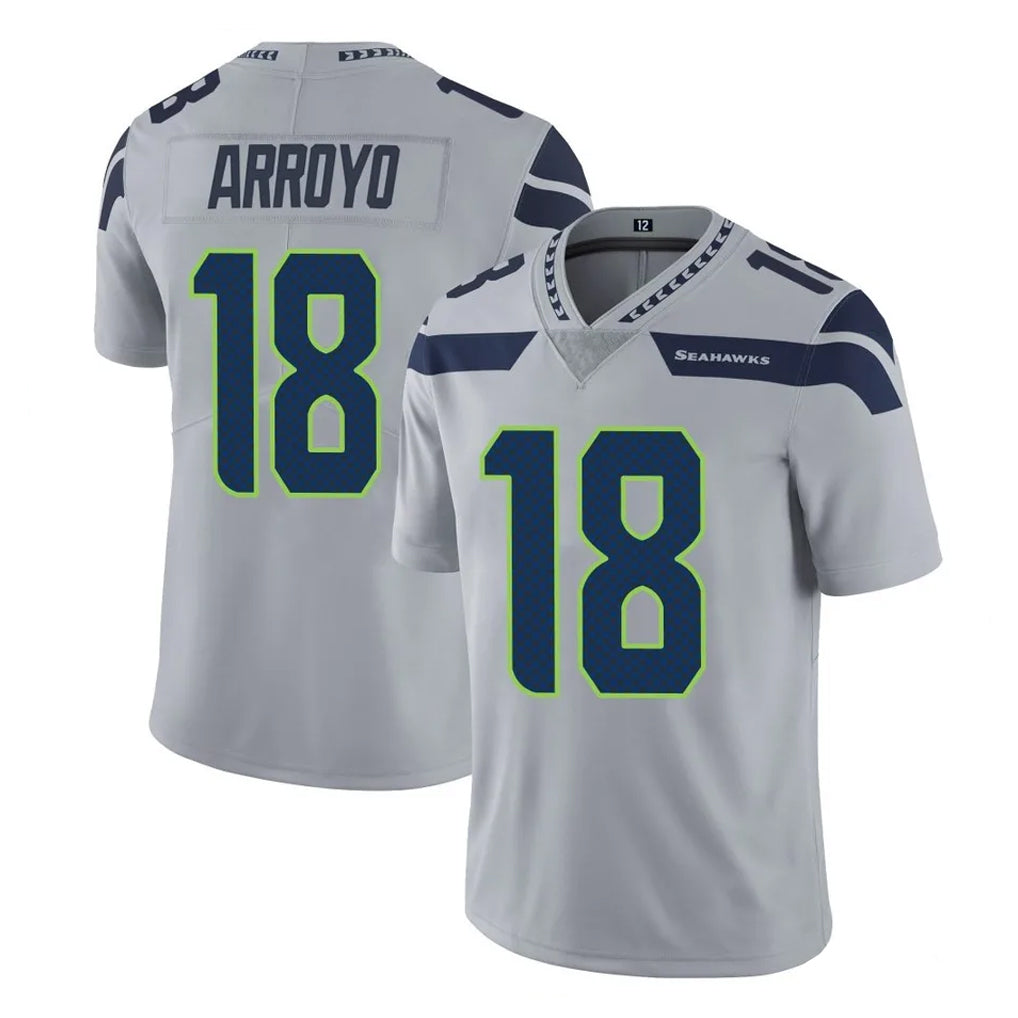 Blackjersey S.Seahawks #18 Elijah Arroyo Player Gray Limited Vapor Untouchable Home Game Stitched Jerseys