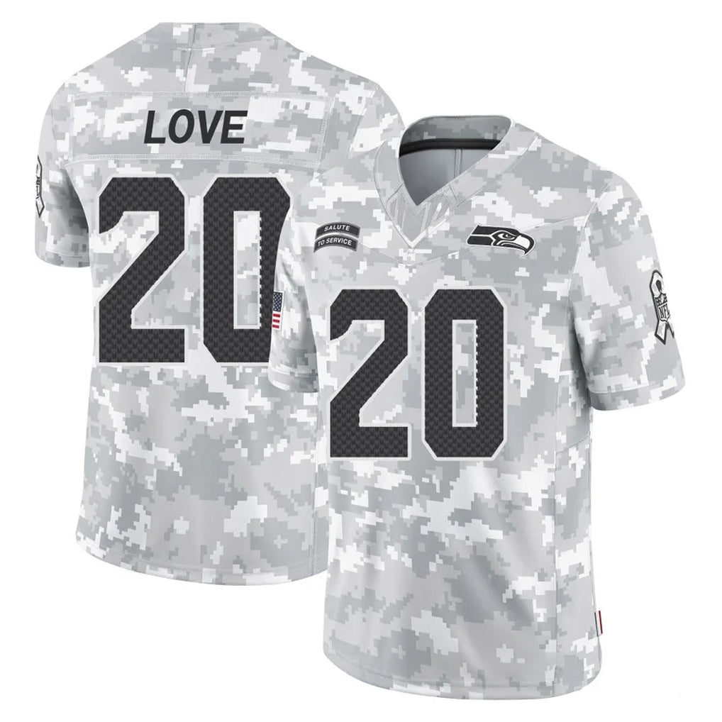 Blackjersey S.Seahawks #20 Julian Love Player Arctic Camo Limited Salute To Service Home Game Stitched Jerseys