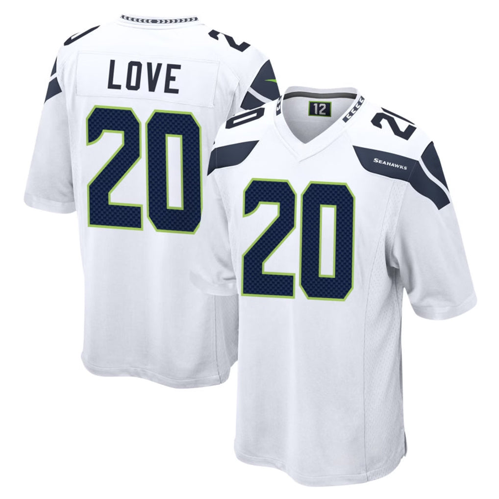 Blackjersey S.Seahawks #20 Julian Love Player White Home Game Stitched Jerseys