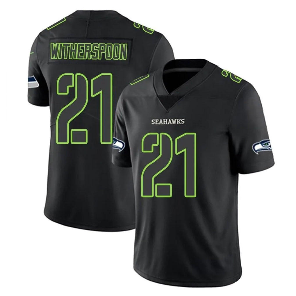 Blackjersey S.Seahawks #21 Devon Witherspoon Player Black Impact Limited Home Game Stitched Jerseys