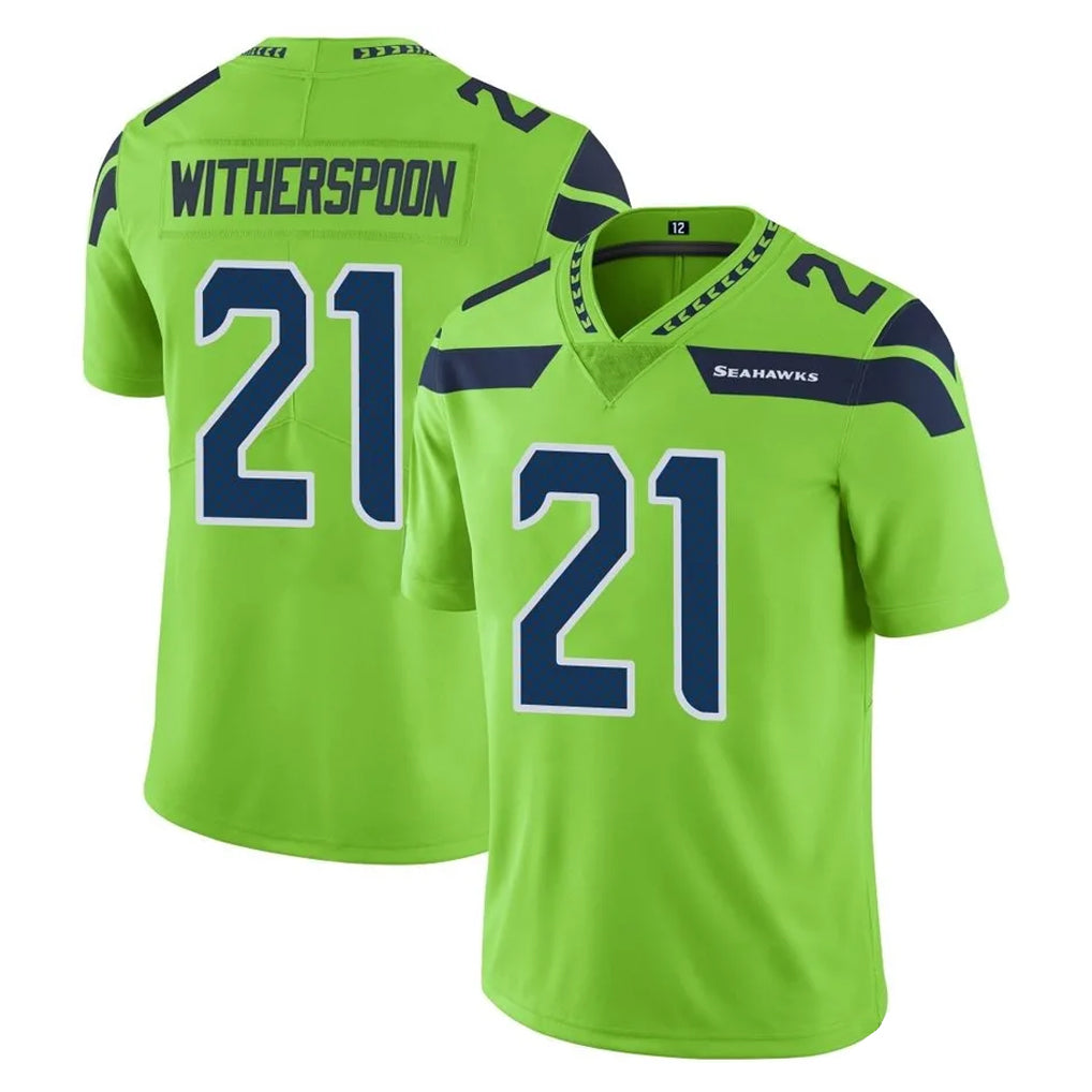 Blackjersey S.Seahawks #21 Devon Witherspoon Player Green Limited Color Rush Home Game Stitched Jerseys