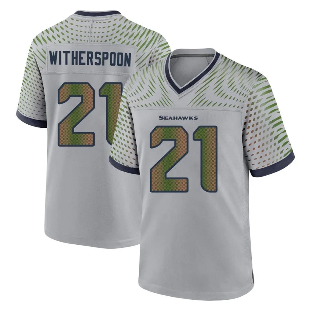 Blackjersey S.Seahawks #21 Devon Witherspoon Player Grey 2025 Rivalries Collection Home Game Stitched Jerseys