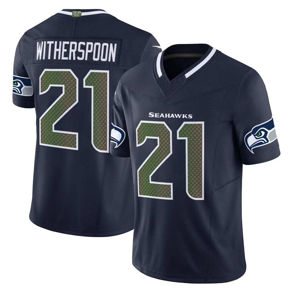 Blackjersey S.Seahawks #21 Devon Witherspoon Player Navy Rivalries Vapor Limited Home Game Stitched Jerseys