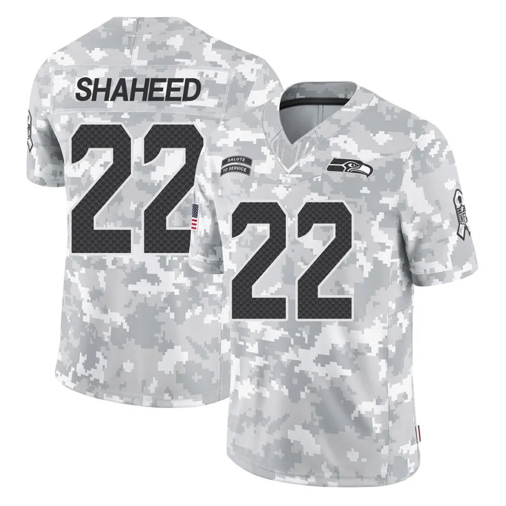 Blackjersey S.Seahawks #22 Rashid Shaheed Player Arctic Camo Limited Salute To Service Home Game Stitched Jerseys