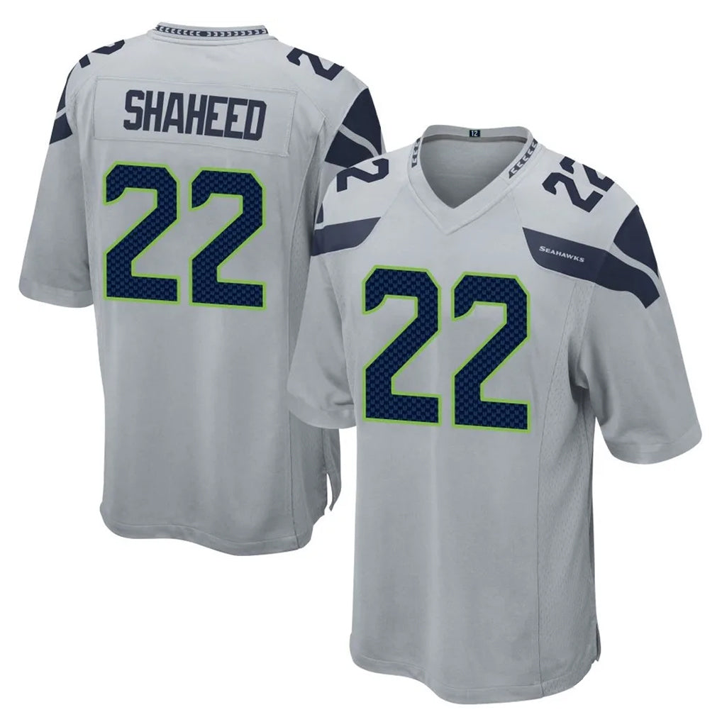Blackjersey S.Seahawks #22 Rashid Shaheed Player Gray Home Game Stitched Jerseys
