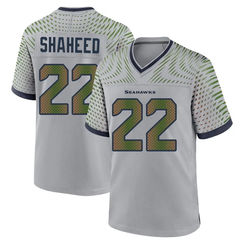 Blackjersey S.Seahawks #22 Rashid Shaheed Player Grey 2025 Rivalries Collection Home Game Stitched Jerseys