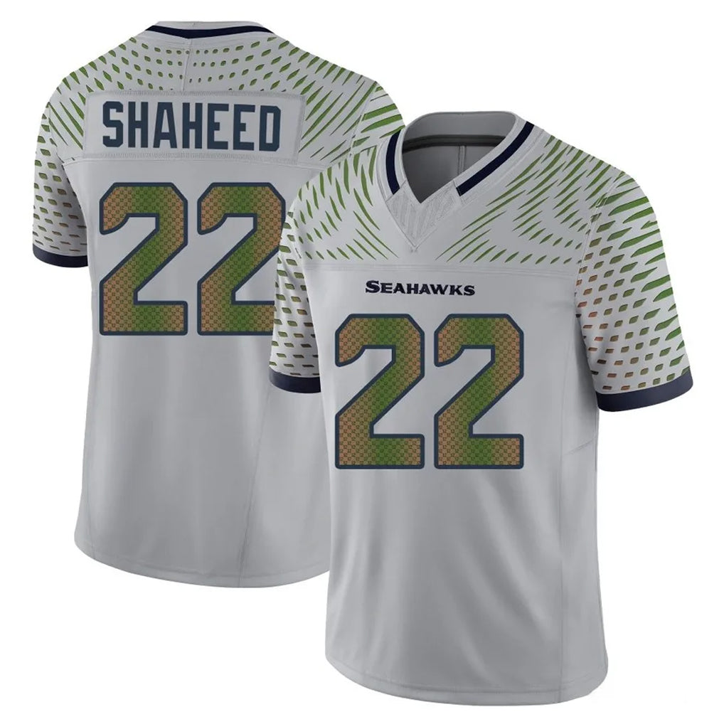 Blackjersey S.Seahawks #22 Rashid Shaheed Player Grey Limited 2025 Rivalries Collection Home Game Stitched Jerseys
