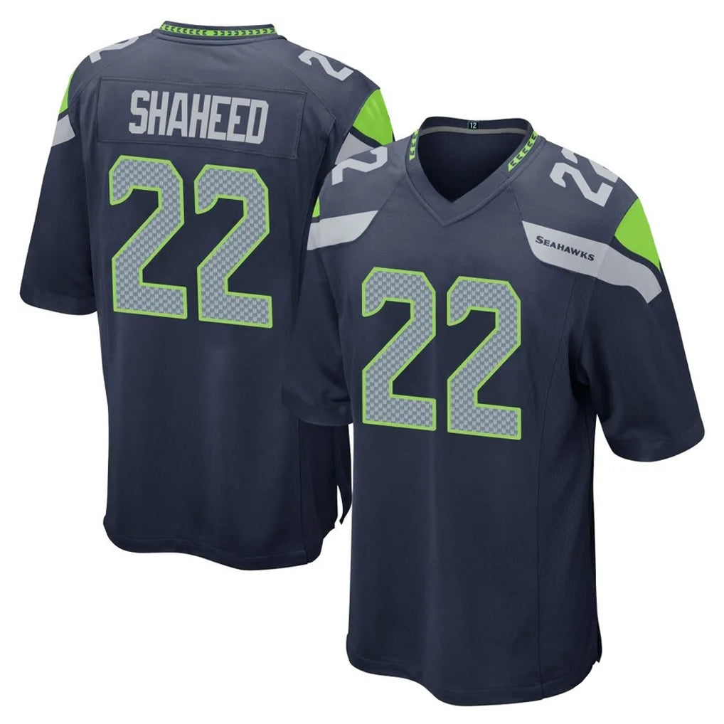 Blackjersey S.Seahawks #22 Rashid Shaheed Player Navy Home Game Stitched Jerseys