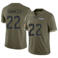 Blackjersey S.Seahawks #22 Rashid Shaheed Player Olive Limited Salute To Service Home Game Stitched Jerseys