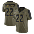 Blackjersey S.Seahawks #22 Rashid Shaheed Player Olive Salute To Service Limited Game Stitched Jerseys