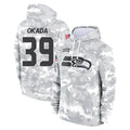 Blackjersey S.Seahawks #39 Ty Okada Player Arctic Camo Limited Salute to Service Pullover Hoodies Game Stitched Jerseys