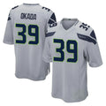Blackjersey S.Seahawks #39 Ty Okada Player Gray Home Game Stitched Jerseys