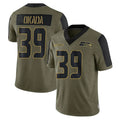 Blackjersey S.Seahawks #39 Ty Okada Player Olive Salute To Service Limited Game Stitched Jerseys