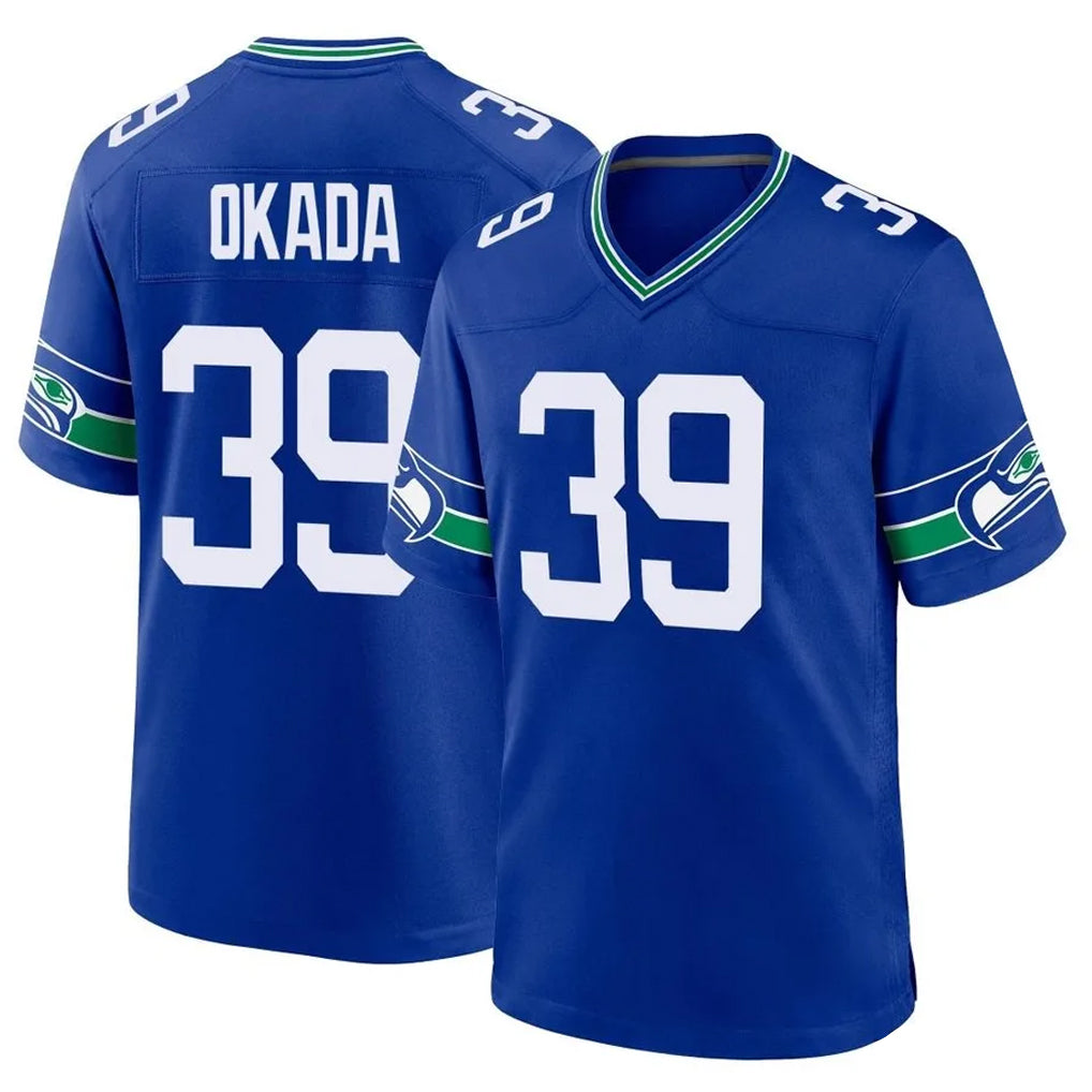 Blackjersey S.Seahawks #39 Ty Okada Player Royal Throwback Home Game Stitched Jerseys