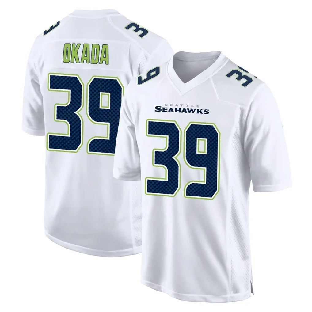 Blackjersey S.Seahawks #39 Ty Okada Player White Tundra Fashion Home Game Stitched Jerseys