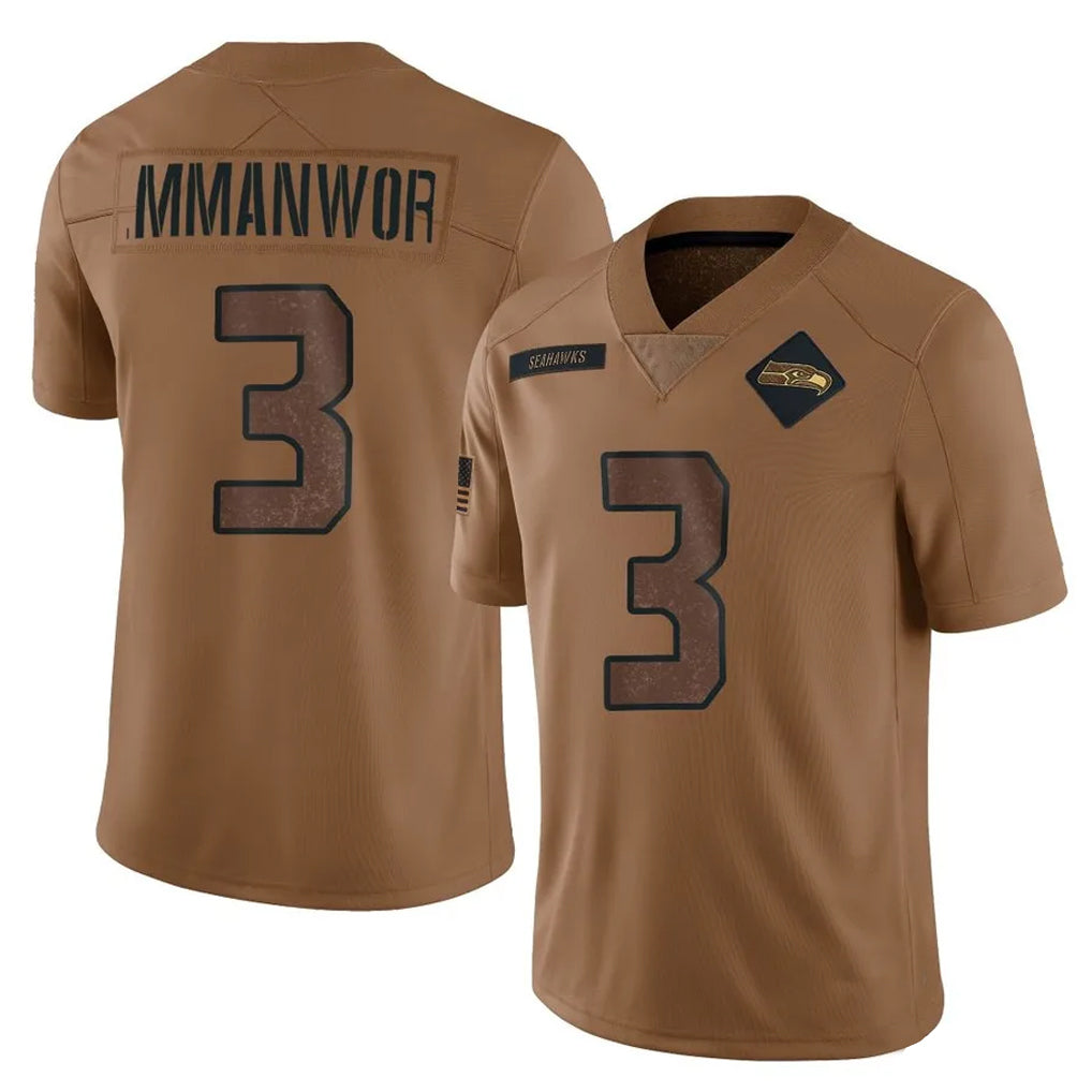 Blackjersey S.Seahawks #3 Nick Emmanwori Player Brown Limited Salute To Service Home Game Stitched Jerseys