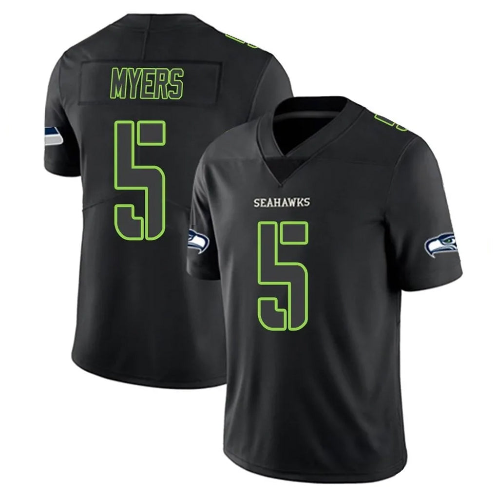 Blackjersey S.Seahawks #5 Jason Myers Player Black Impact Limited Home Game Stitched Jerseys