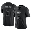 Blackjersey S.Seahawks #5 Jason Myers Player Black Limited Reflective Home Game Stitched Jerseys