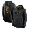 Blackjersey S.Seahawks #5 Jason Myers Player Black Salute to Service Hoodies Limited Game Stitched Jerseys