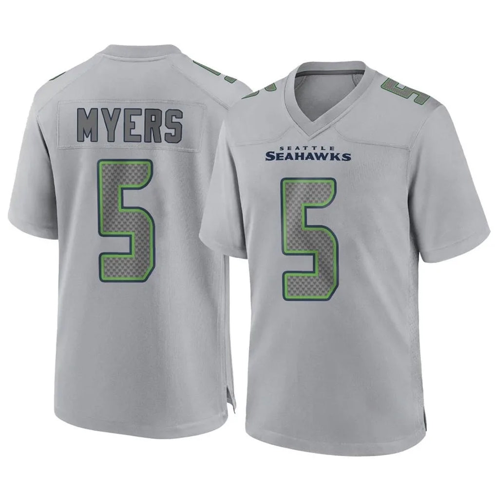 Blackjersey S.Seahawks #5 Jason Myers Player Gray Atmosphere Fashion Home Game Stitched Jerseys