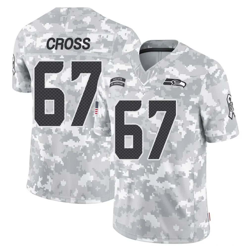 Blackjersey S.Seahawks #67 Charles Cross Player Arctic Camo Limited Salute To Service Home Game Stitched Jerseys