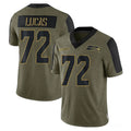 Blackjersey S.Seahawks #72 Abraham Lucas Player Olive Salute To Service Limited Game Stitched Jerseys