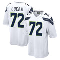 Blackjersey S.Seahawks #72 Abraham Lucas Player White Home Game Stitched Jerseys