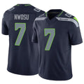Blackjersey S.Seahawks #7 Uchenna Nwosu Player Navy Limited Vapor F.U.S.E. Home Game Stitched Jerseys