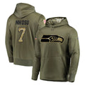 Blackjersey S.Seahawks #7 Uchenna Nwosu Player Olive Salute to Service Pullover Hoodie Home Game Stitched Jerseys