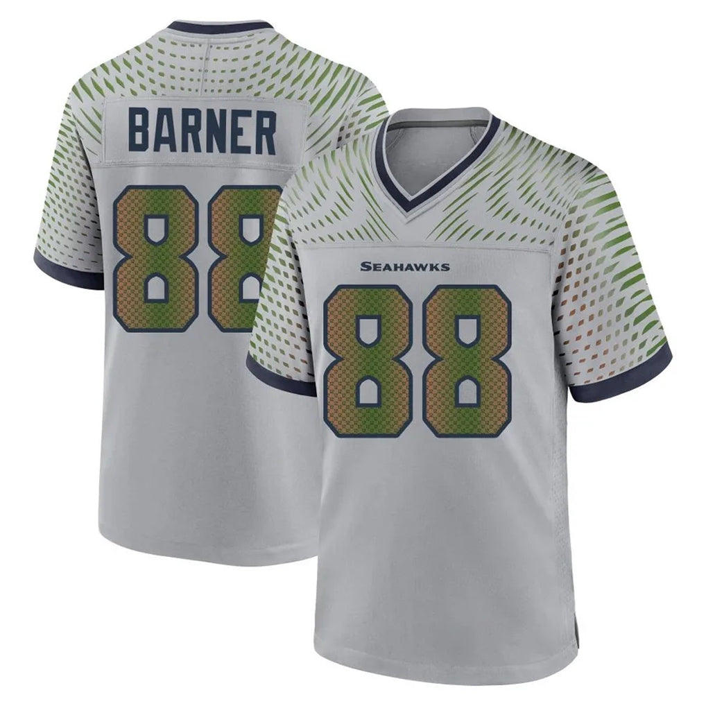 Blackjersey S.Seahawks #88 AJ Barner Player Grey 2025 Rivalries Collection Home Game Stitched Jerseys