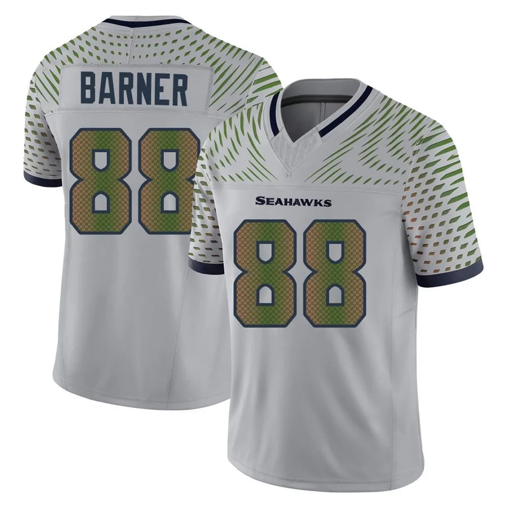 Blackjersey S.Seahawks #88 AJ Barner Player Grey Limited 2025 Rivalries Collection Home Game Stitched Jerseys