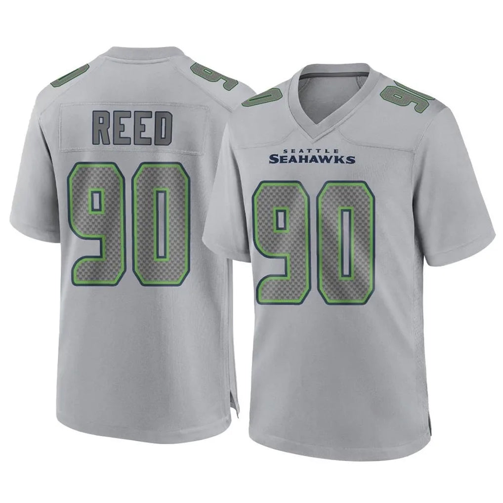 Blackjersey S.Seahawks #90 Jarran Reed Player Gray Atmosphere Fashion Home Game Stitched Jerseys