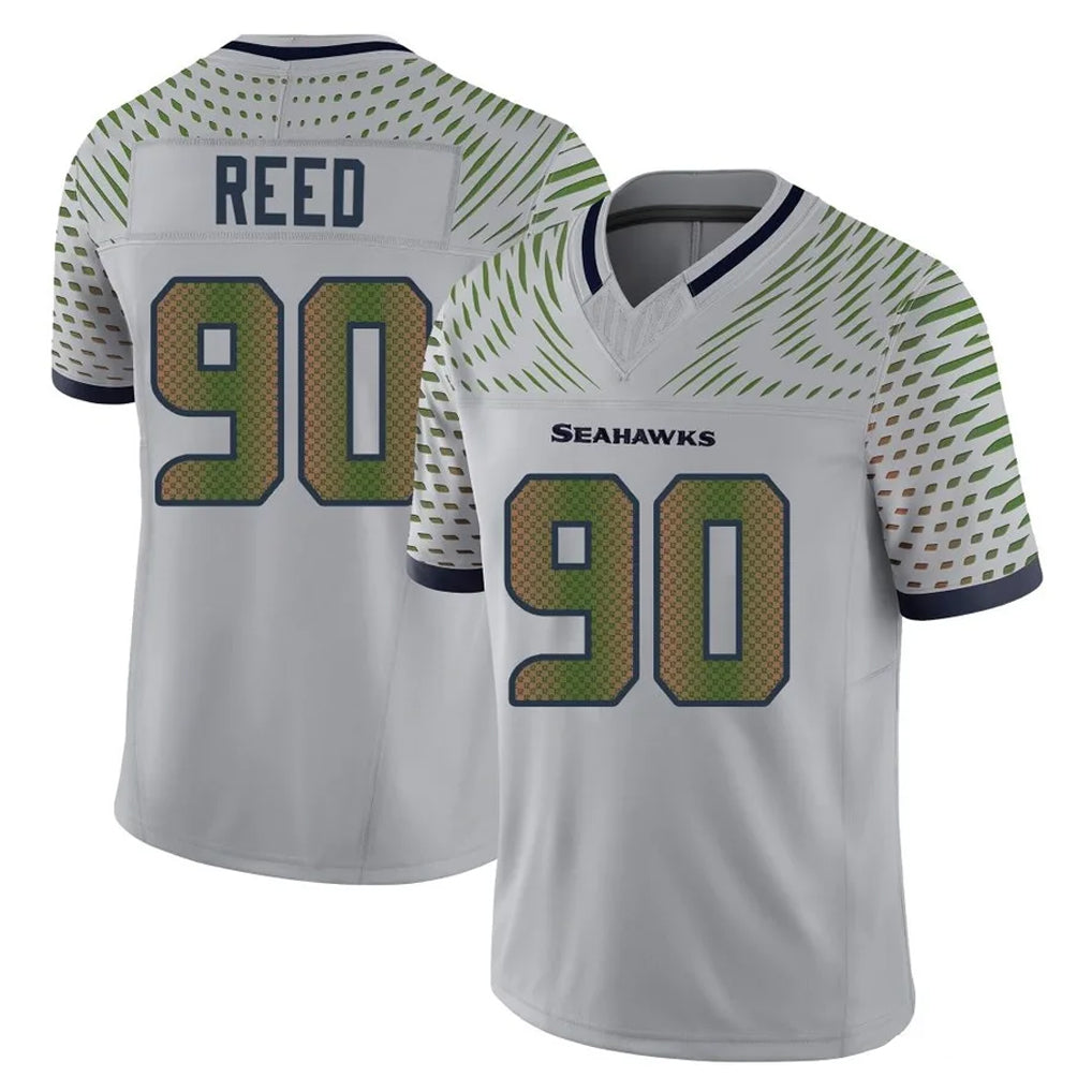 Blackjersey S.Seahawks #90 Jarran Reed Player Grey Limited 2025 Rivalries Collection Home Game Stitched Jerseys