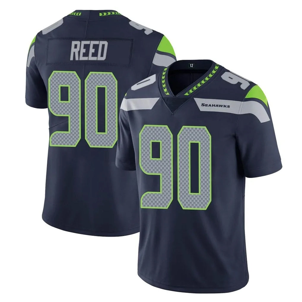 Blackjersey S.Seahawks #90 Jarran Reed Player Navy Limited Vapor Untouchable Home Game Stitched Jerseys