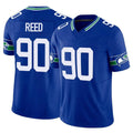 Blackjersey S.Seahawks #90 Jarran Reed Player Royal Limited Throwback Vapor F.U.S.E. Home Game Stitched Jerseys