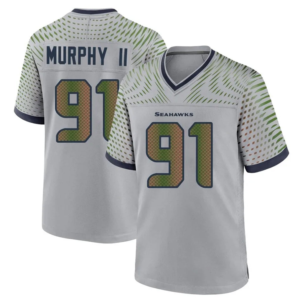 Blackjersey S.Seahawks #91 Byron Murphy II Player Grey 2025 Rivalries Collection Home Game Stitched Jerseys
