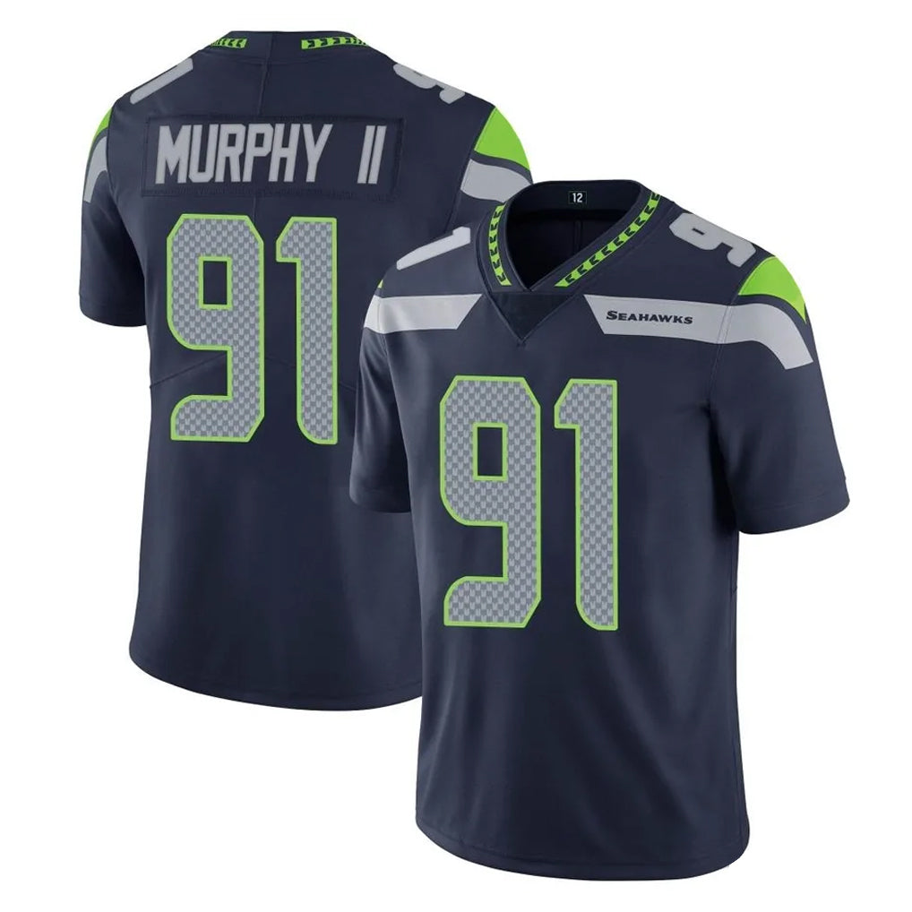 Blackjersey S.Seahawks #91 Byron Murphy II Player Navy Limited Vapor Untouchable Home Game Stitched Jerseys
