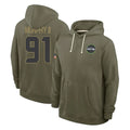 Blackjersey S.Seahawks #91 Byron Murphy II Player Olive Salute to Service Pullover Hoodies Limited Stitched Jerseys