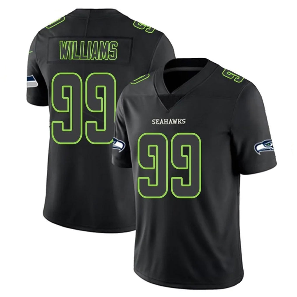 Blackjersey S.Seahawks #99 Leonard Williams Player Black Impact Limited Home Game Stitched Jerseys